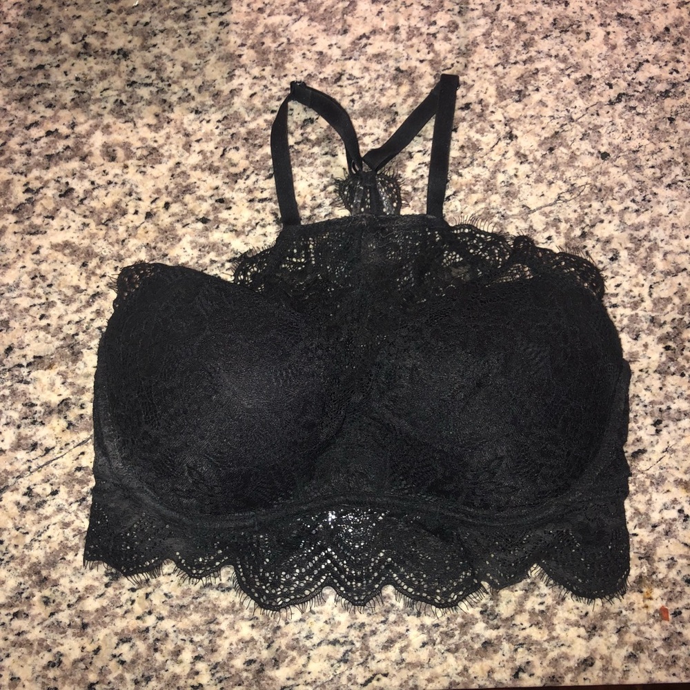 Black lace padded bralette!